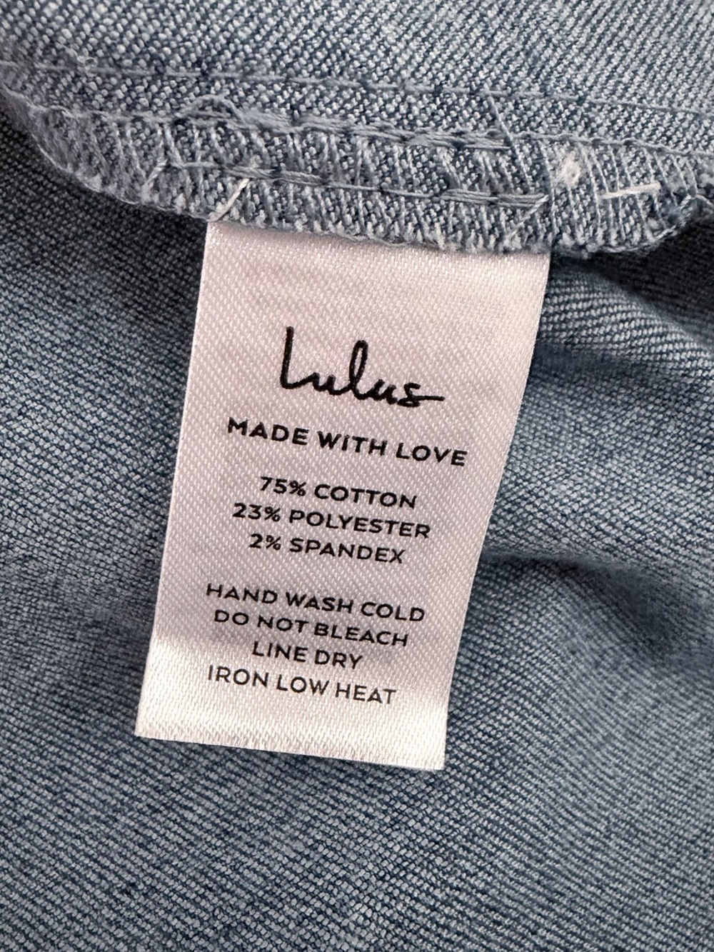 NWT Lulu's CONSIDERED CHARISMA Blue Denim Look Bustier Mini Dress Small - Picture 11 of 11